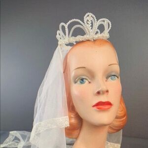 Elegant Pearl White Bridal Tiara